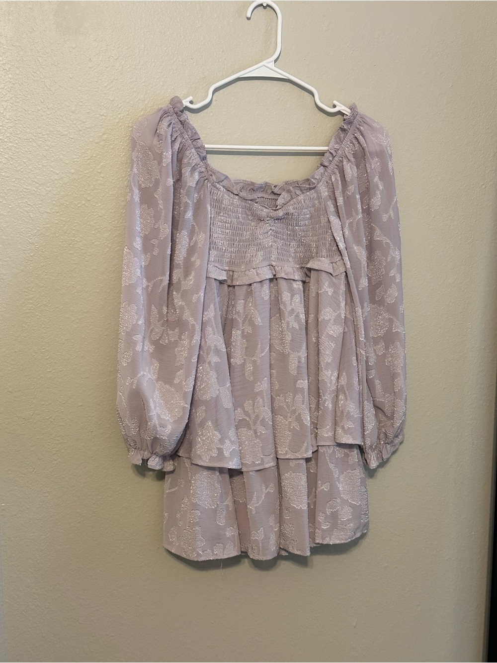 Altar'd State Lavender Floral Smocked Peasant Tunic